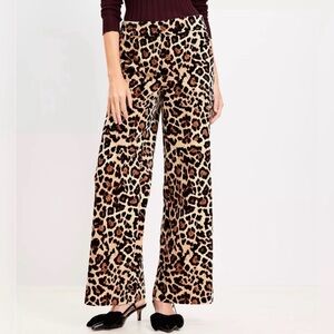 LOFT Velvet Animal Print Pants 10 NWOT